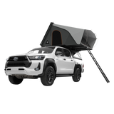 Double cab bukkie / truck with the Alu-Cab RT-4S 4 sleeper tent and 270 Shadow awning, fitted to a Contour canopy. Camp4x4. camp 4x4, overlanding, camping. Double Cab. Single Cab. Extra Cab. Off-road