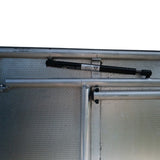 Close up of the RoofPod Aluminum folding table on a white background