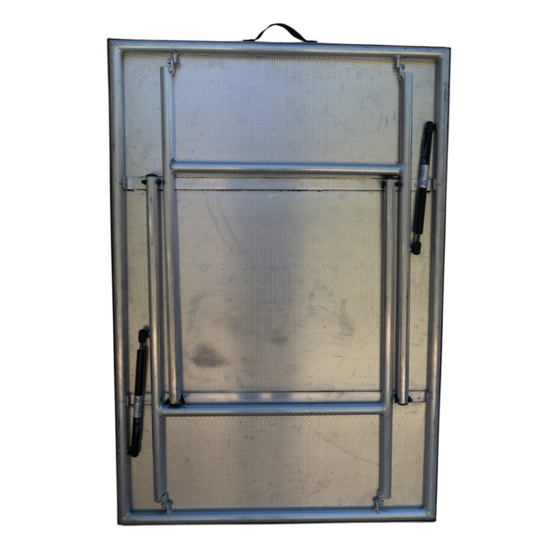 RoofPod Aluminum folding table on a white background