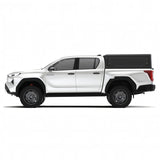 Alu-Cab Contour Canopy for the 2026+ Toyota Hilux Double Cab, mounted on the vehicle, on a white background