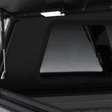 close up internal view of the Alu-Cab  Explorer Canopy with Tread Plate finish, for the  2026+ Toyota Hilux Double Cab