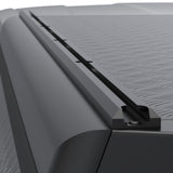close up view of the Alu-Cab  Explorer Canopy with Tread Plate finish, for the  2026+ Toyota Hilux Double Cab