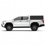 Alu-Cab  Explorer Canopy with Tread Plate finish, for the  2026+ Toyota Hilux Double Cab, on a white background