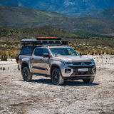 Double Cab VW Amarok, fitted with the Alu-Cab Contour Canopy. Camp4x4 camp 4x4, overlanding, camping. Single Cab. Extra Cab