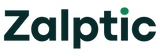 The Zalptic logo displayed on a solid white background, featuring dark green lettering with a small green dot above the letter 'i'.