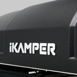 iKAMPER Skycamp 4.0 rooftop tent with 'ikamper' logo on a gray background