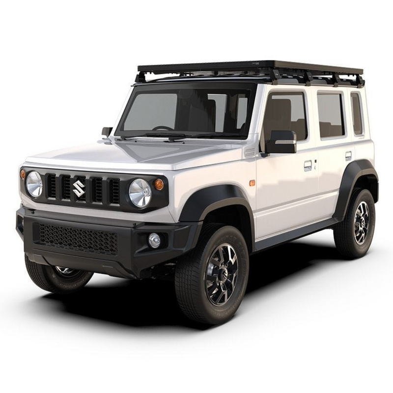 Front Runner Slimline II Roof Rack -Tall, mounted on a Suzuki Jimny 5 door, on a white background
